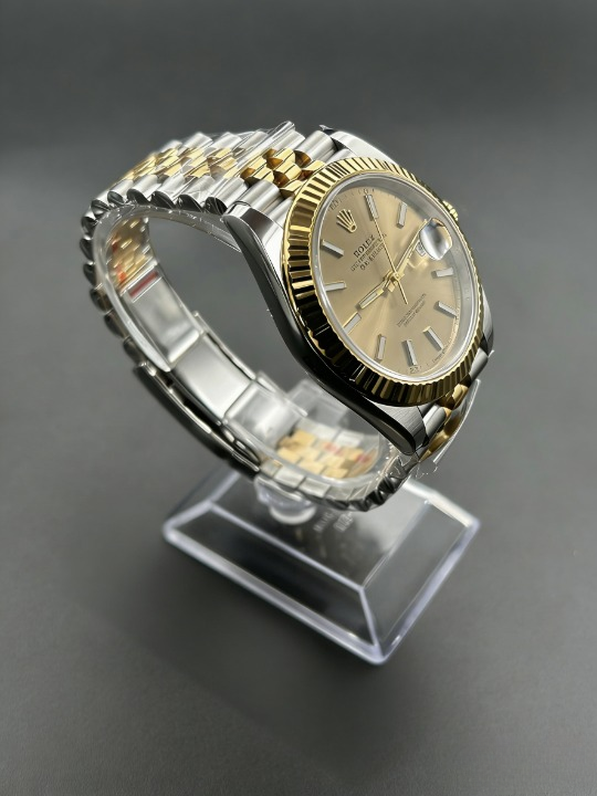 CLEANクリーン工場 ROLEXロレックスデイトジ ャスト コンビゴールド126333 41mmゴールド文 字盤 フルーテッドベゼル ジュビリープレスレット 1:1精度