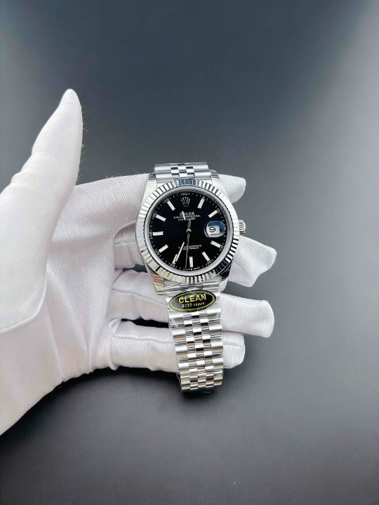 CLEANクリーン工場 ROLEXロレックスデイトジ  41mmブラック文字盤 ブルーテッド ャスト126334 ベゼル  ジュビリープレスレット 1:1精度