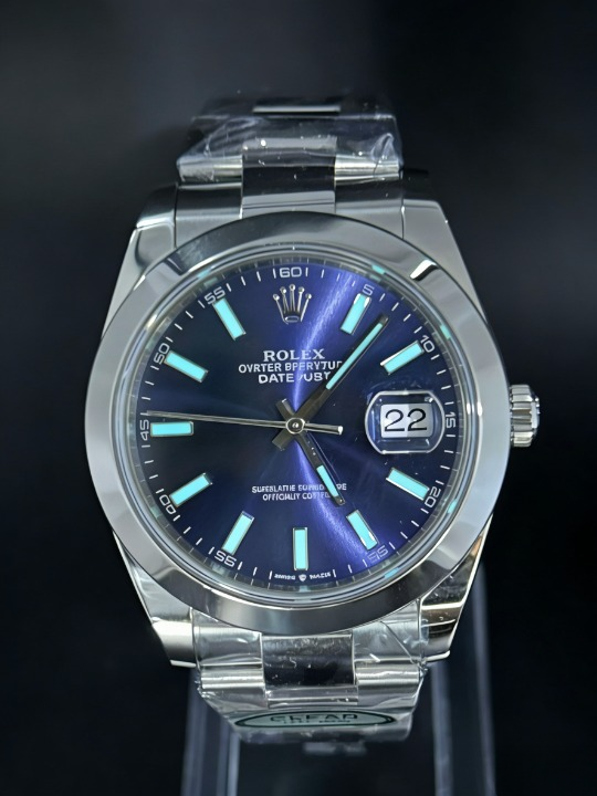 CLEANクリーン工場 ROLEXロレックスデイトジ ャスト126300 41mm  ブルー文字盤 ドーム型ベ ゼル オイスタープレスレット 1:1精度