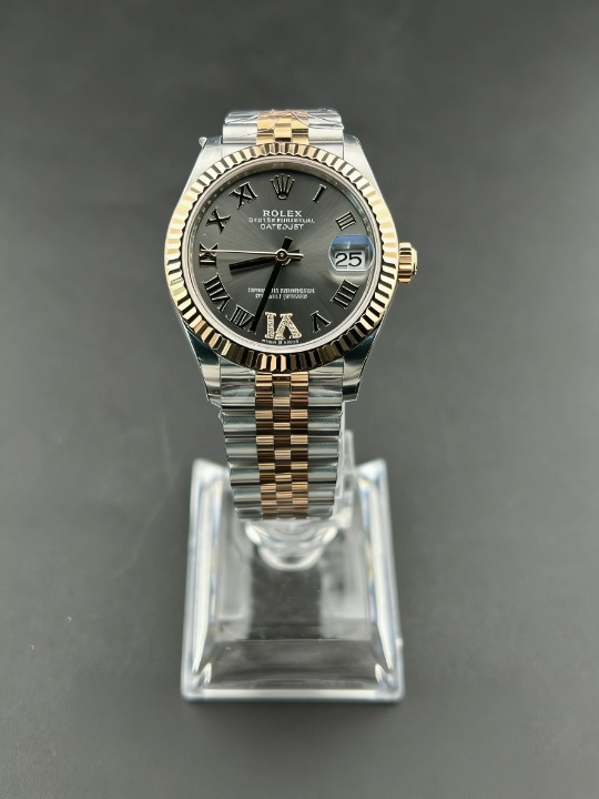 CLEANクリーン工場 ROLEXロレックス レディ ラデ イトジャスト コンビローズゴールド278271 31m mローマン目盛り グレー文字盤 フルーテッドベゼ ル ジュビリープレスレット 1:1精度