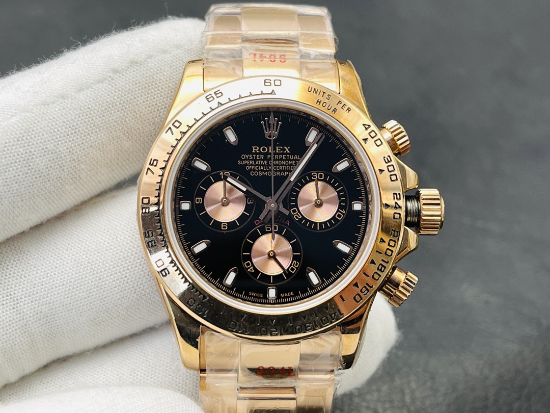 NEW 2025 ロレックスデイトナ40MMゴールド黒文字盤コスモグラフ116500LNシリーズ