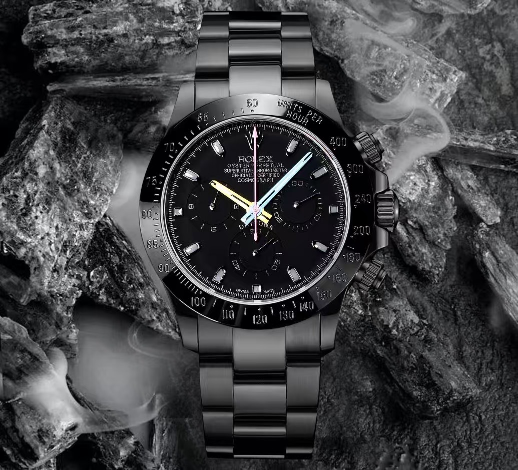 NEW 2025 ROLEX  40mm 機械式腕時計 高級カーボンブラックシリーズ