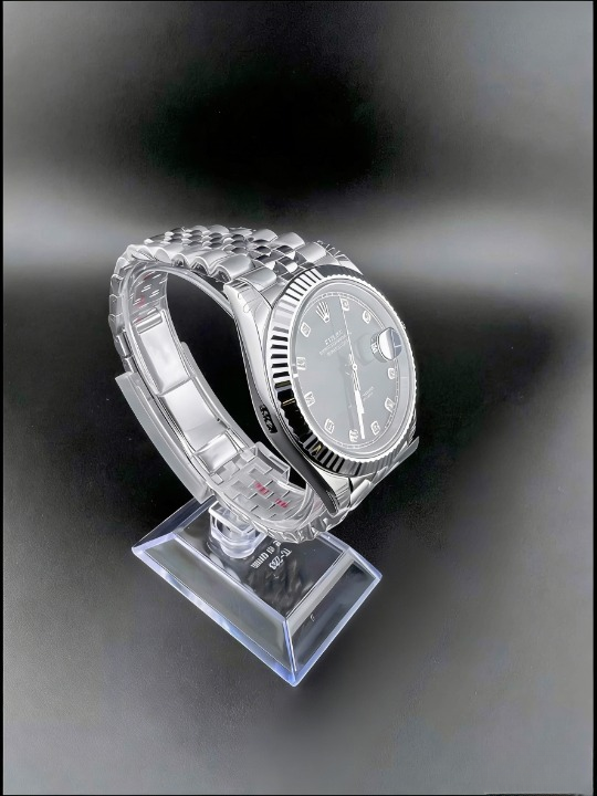 CLEANクリーン工場 ROLEXロレックスデイトジ ャスト126334 41mmダイヤモンド入りブラック文 字盤 フルーテッドベゼル ジュビリープレスレット 1:1精度