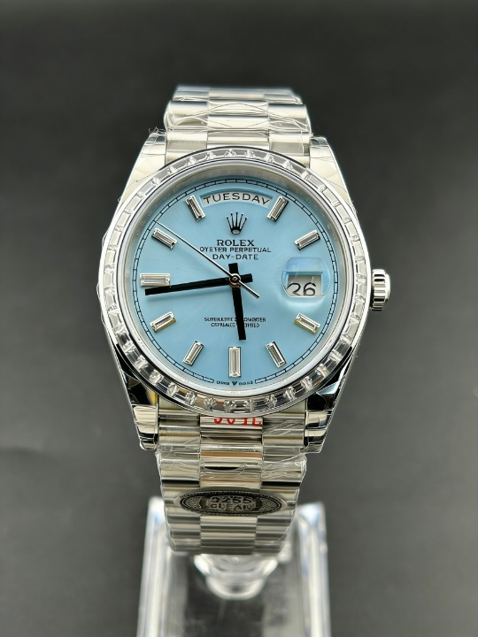 CLEANクリーン工場 ROLEXロレックスデイデイ ト 228396tbr 40mmダイヤ目盛り アイスブル 一文字盤 ダイヤモンドベゼル プレジデントプレス レット 1:1精度
