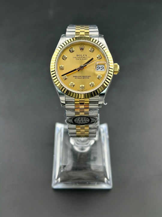 CLEANクリーン工場 ROLEXロレックスレディデ イトジャスト コンビゴールド278273 31mmダイ ヤモンド目盛り イエローゴールド文字盤 フルーテ ッドベゼル ジュビリープレスレット 1:1精度