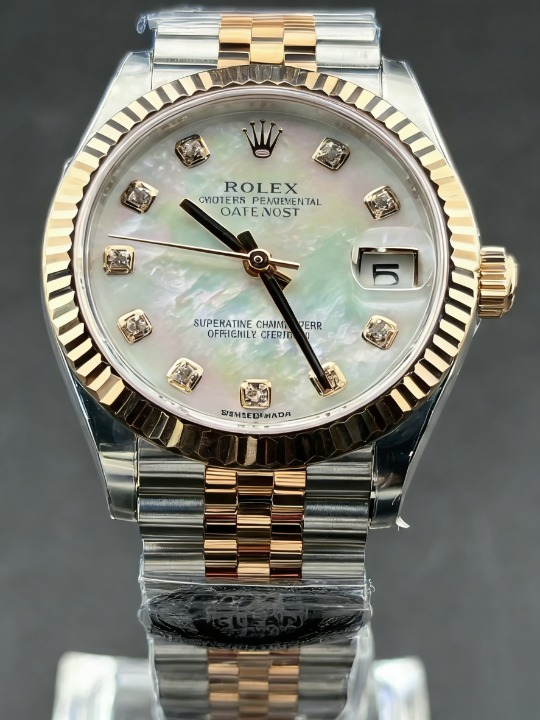 CLEANクリーン工場 ROLEXロレックスレディデ イトジャスト コンビローズゴールド278271 31m mマザーオブパール文字盤 フルーテッドベゼル ュビリープレスレット 1:1精度