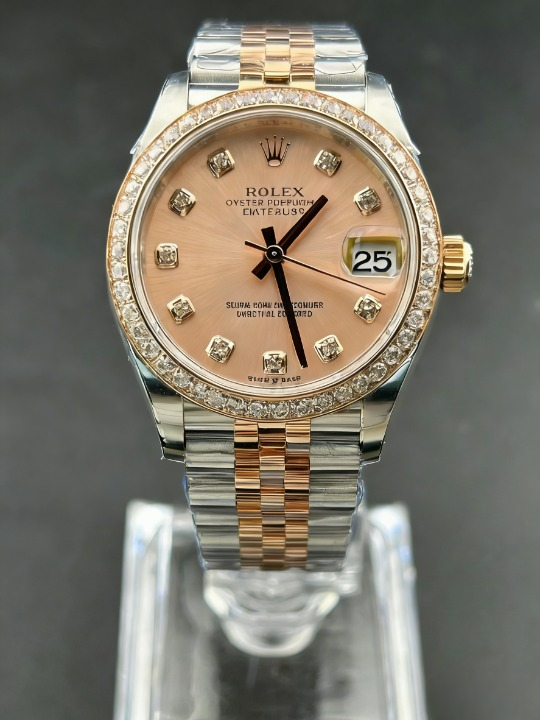 CLEANクリーン工場 ROLEXロレックスレディデ イトジャスト コンビローズゴールド278381RBR 31mmダイヤモンド目盛り ローズゴールド文字盤 ダイヤモンドベゼル ジュビリープレスレット  1:1 精度