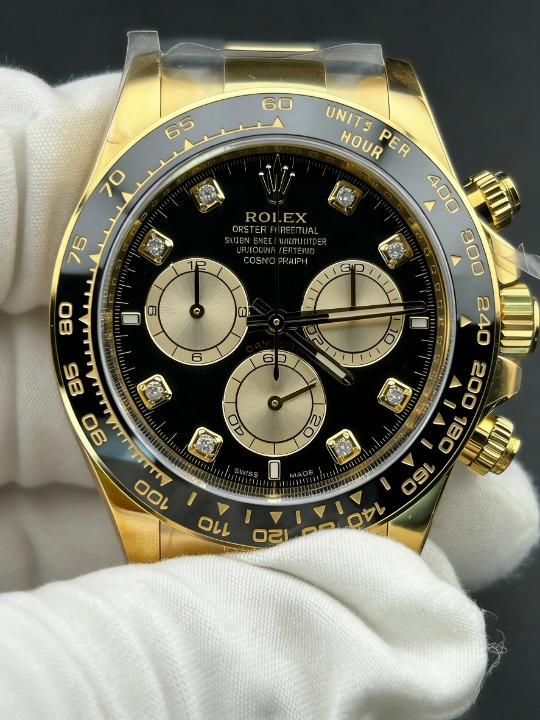 CLEANクリーン工場ROLEXロレックス デイトナ 126518LN イエローゴールド ブラックダイヤモンド 文字盤 cal.41311精度