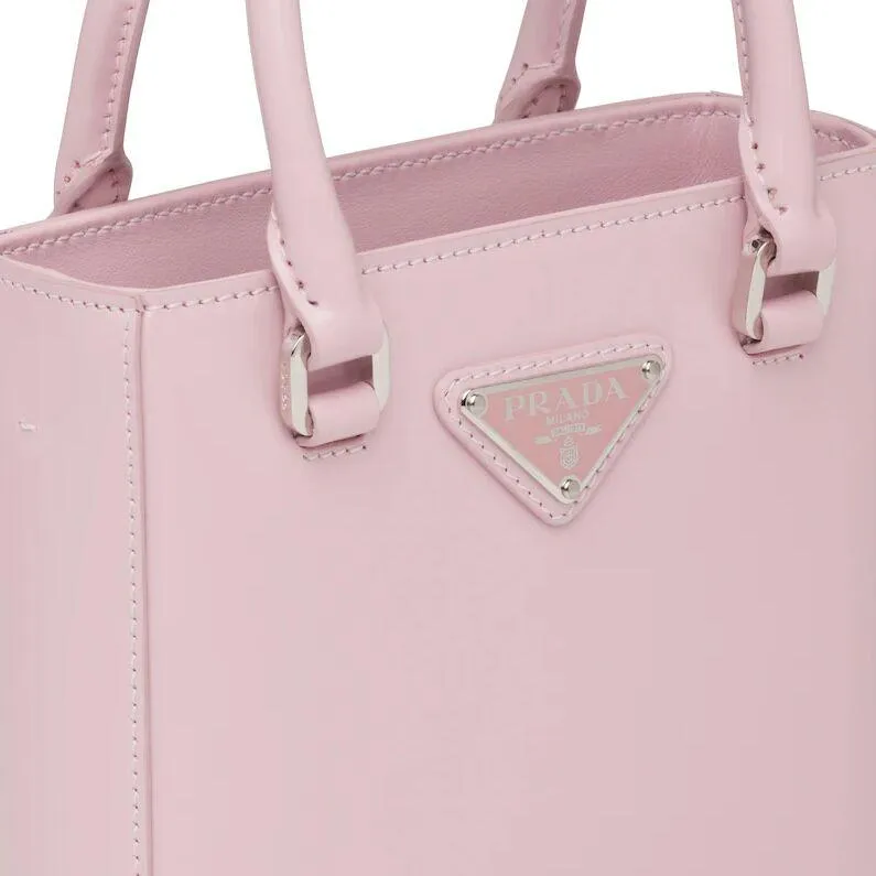 PRADA(プラダ) スモール ブラッシュドレザー トートバッグ ピンク