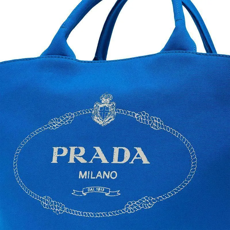 PRADA(プラダ) カナパ ファブリック ハンドバッグ ブルー