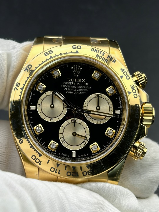 CLEANクリーン工場ROLEXロレックス デイトナ 126508 イエローゴールド ダイヤモンド目盛り フ ラック文字盤 cal.4131 1:1精度