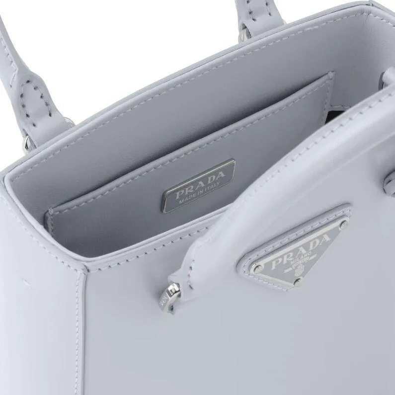 PRADA(プラダ) スモール ブラッシュドレザー トートバッグ ブルー