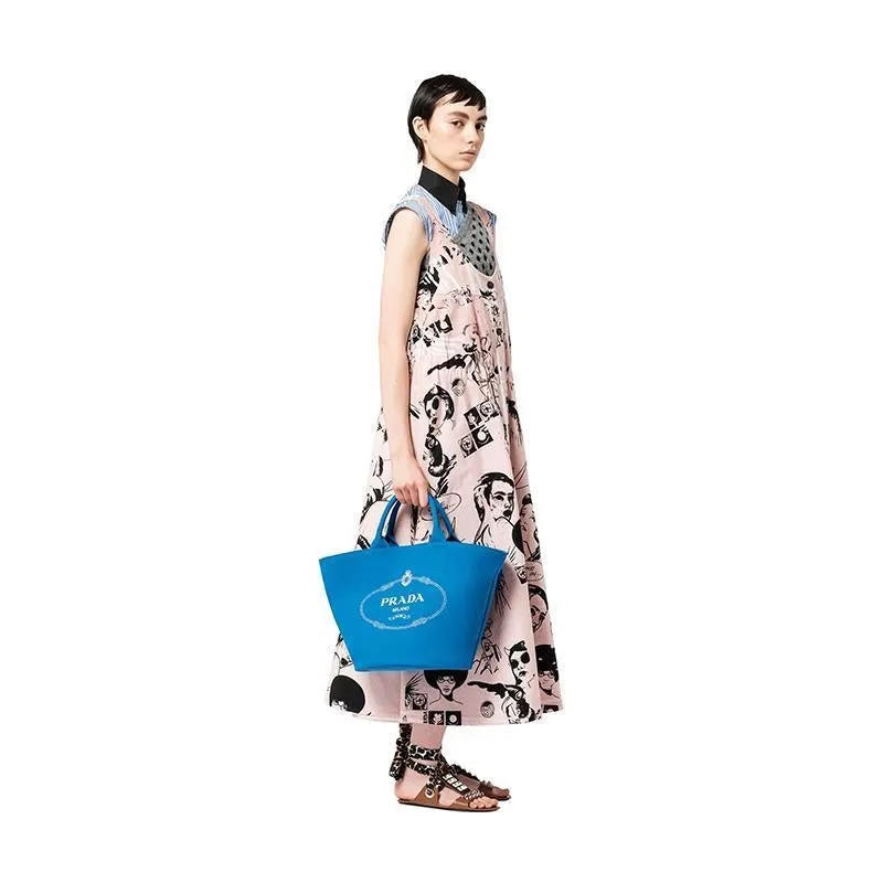 PRADA(プラダ) カナパ ファブリック ハンドバッグ ブルー