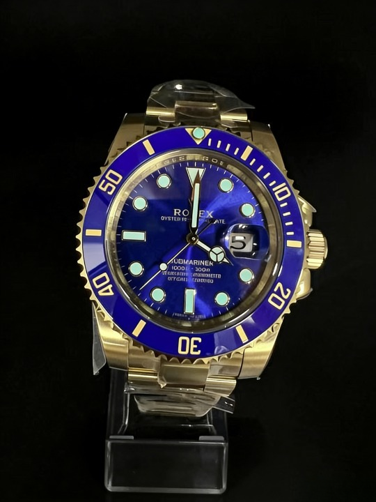 CLEANクリーン工場 ROLEXロレックスサブマリ ーナデイト40mm 116618LB ゴールド ブルー文字 脆 1:1級