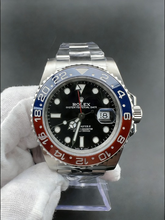 CLEANクリーン工場ROLEXロレックスGMTマスタ ー 1140mm 126710BLRO 赤青ペプシベゼル ブラッ ク文字盤 オイスターバンド 1:1精度