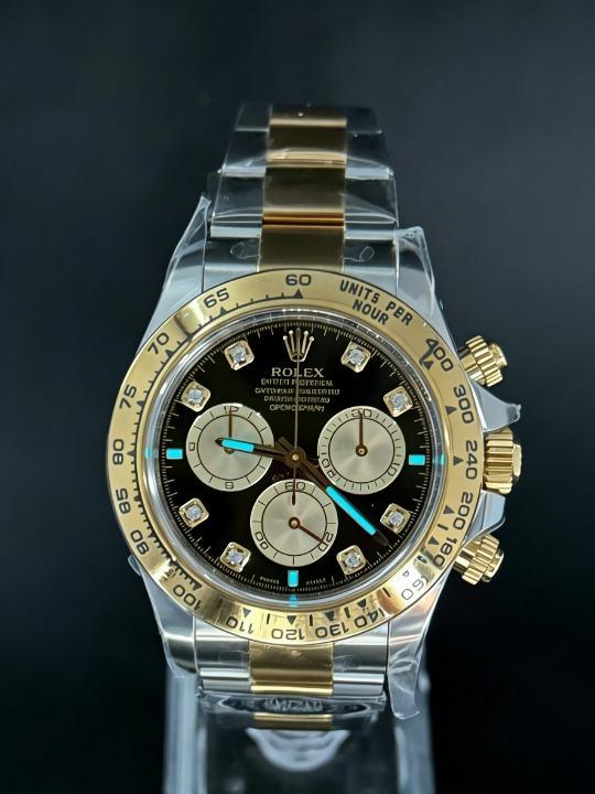 CLEANクリーン工場ROLEXロレックス デイトナ 126503 コンビイエローゴールド  ブラックダイヤモ ンド文字盤 cal.4131 1:1精度