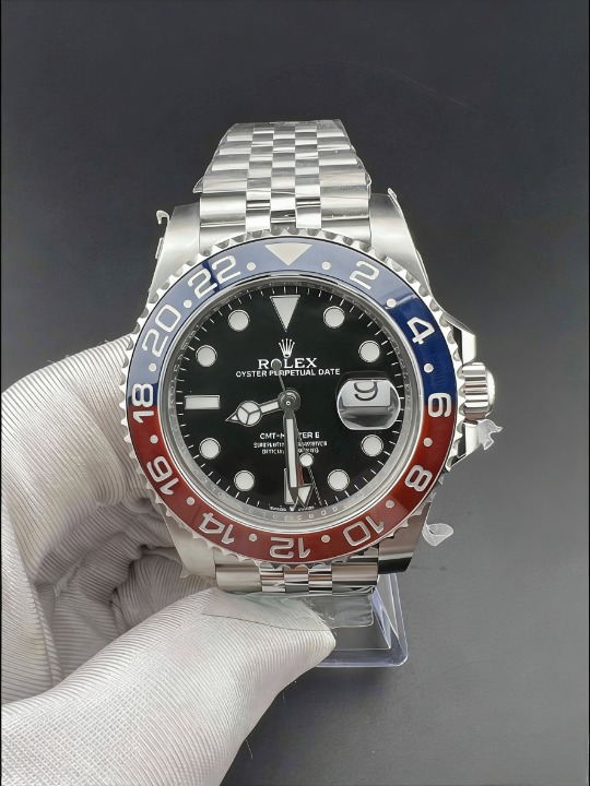 CLEANクリーン工場ROLEXロレックスGMTマスタ ー 1140mm 126710BLRO 赤青ペプシベゼル ブラッ ク文字盤 1:1精度