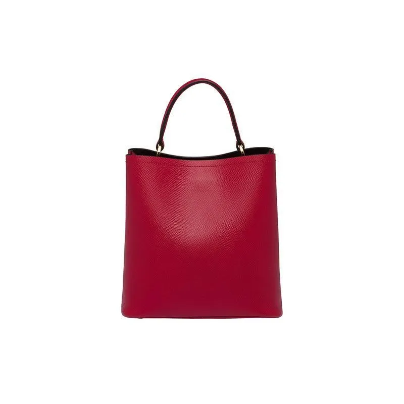 PRADA(プラダ) パニエ サフィアーノレザーバッグ レッド