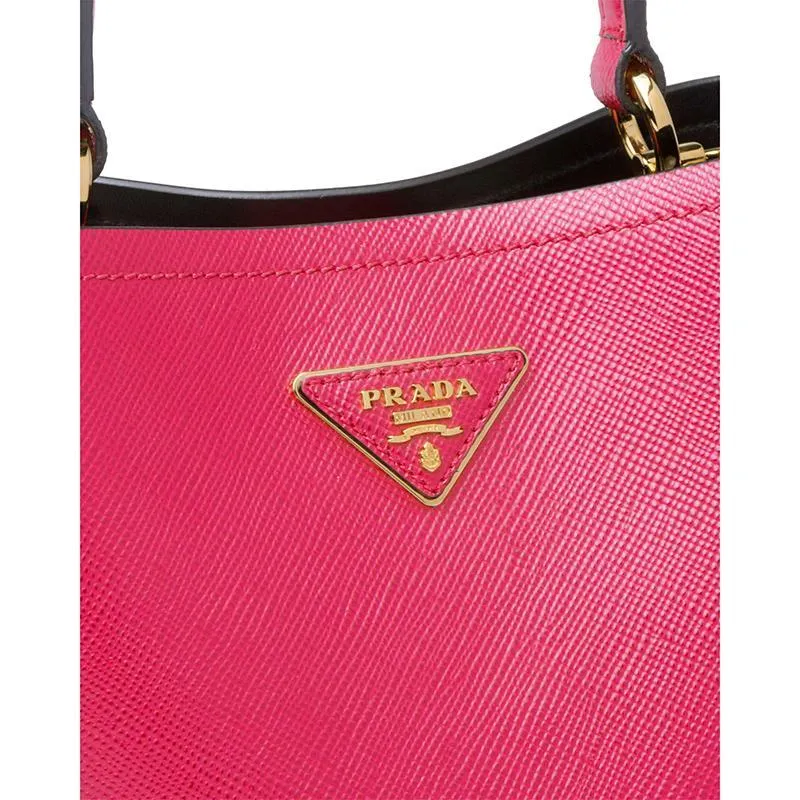 PRADA(プラダ) パニエ サフィアーノレザーバッグ ローズレッド