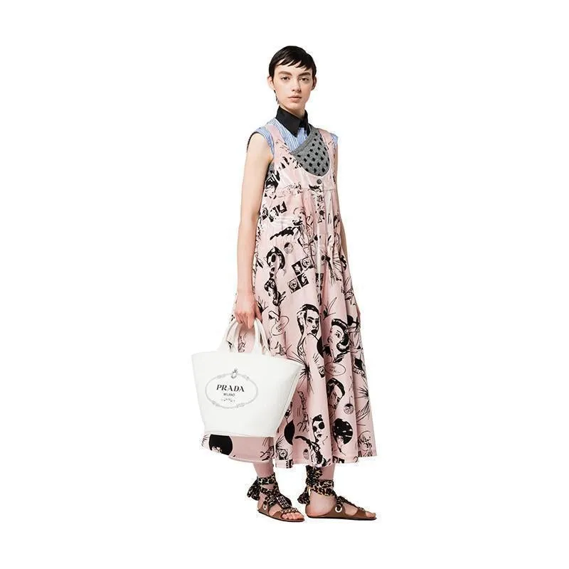 PRADA(プラダ) カナパ ファブリック ハンドバッグ ホワイト