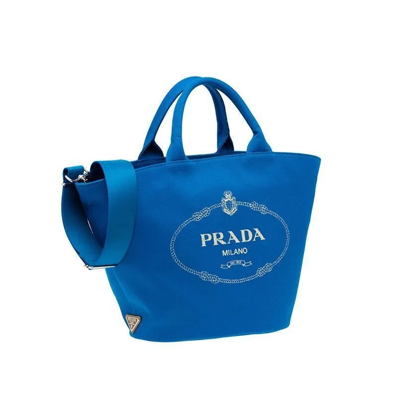 PRADA(プラダ) カナパ ファブリック ハンドバッグ ブルー