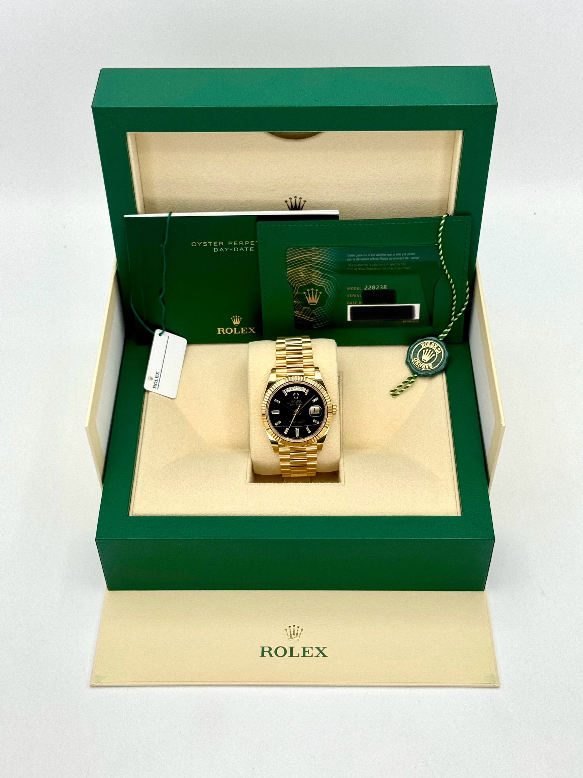 NEW ロレックス デイデイト 40mm 228238 ブラックオニキスダイヤダイヤル