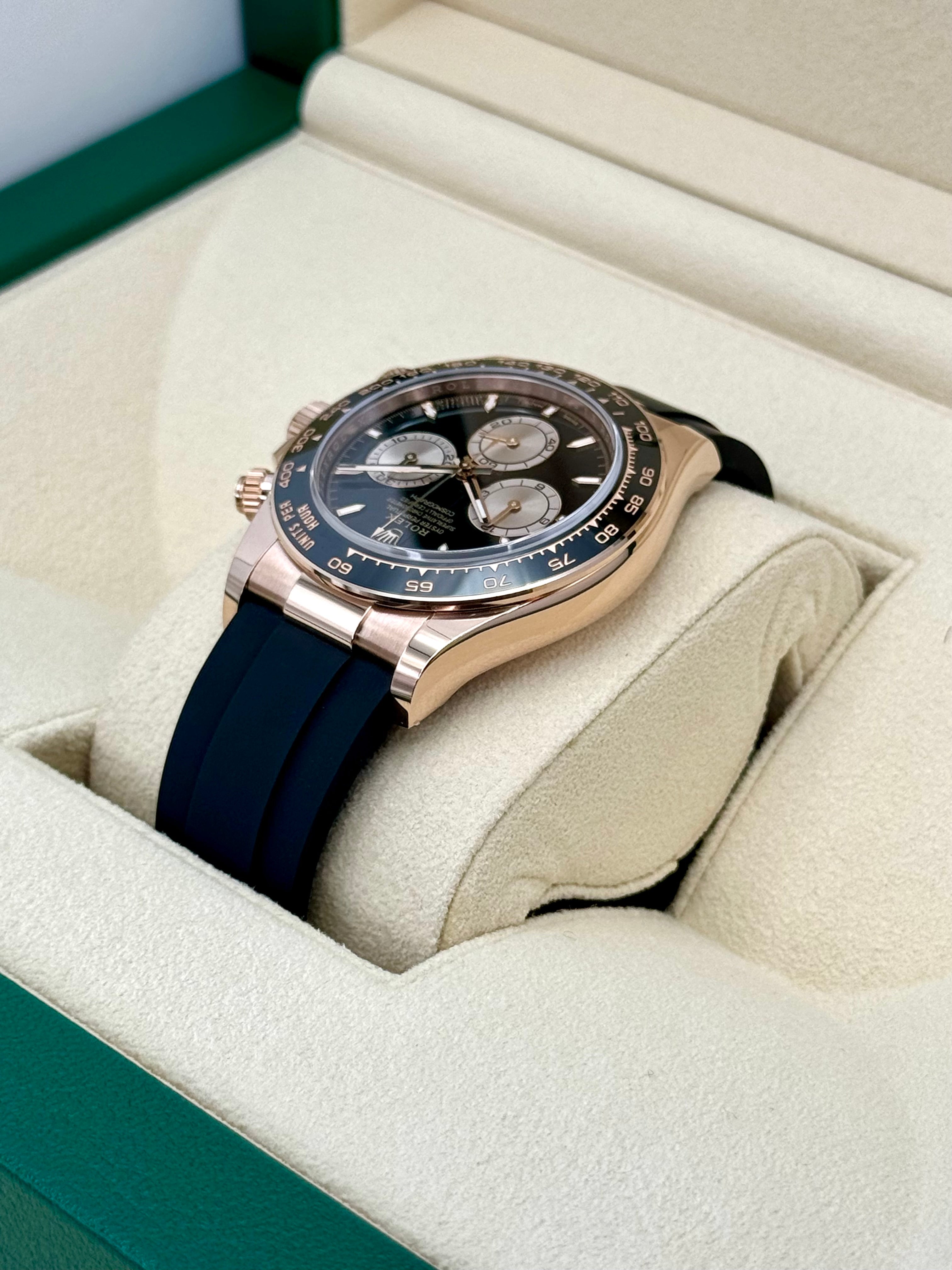 NEW 2024 ロレックスデイトナ40mm 126515LN ローズゴールドオイスターフレックスブラックダイヤル