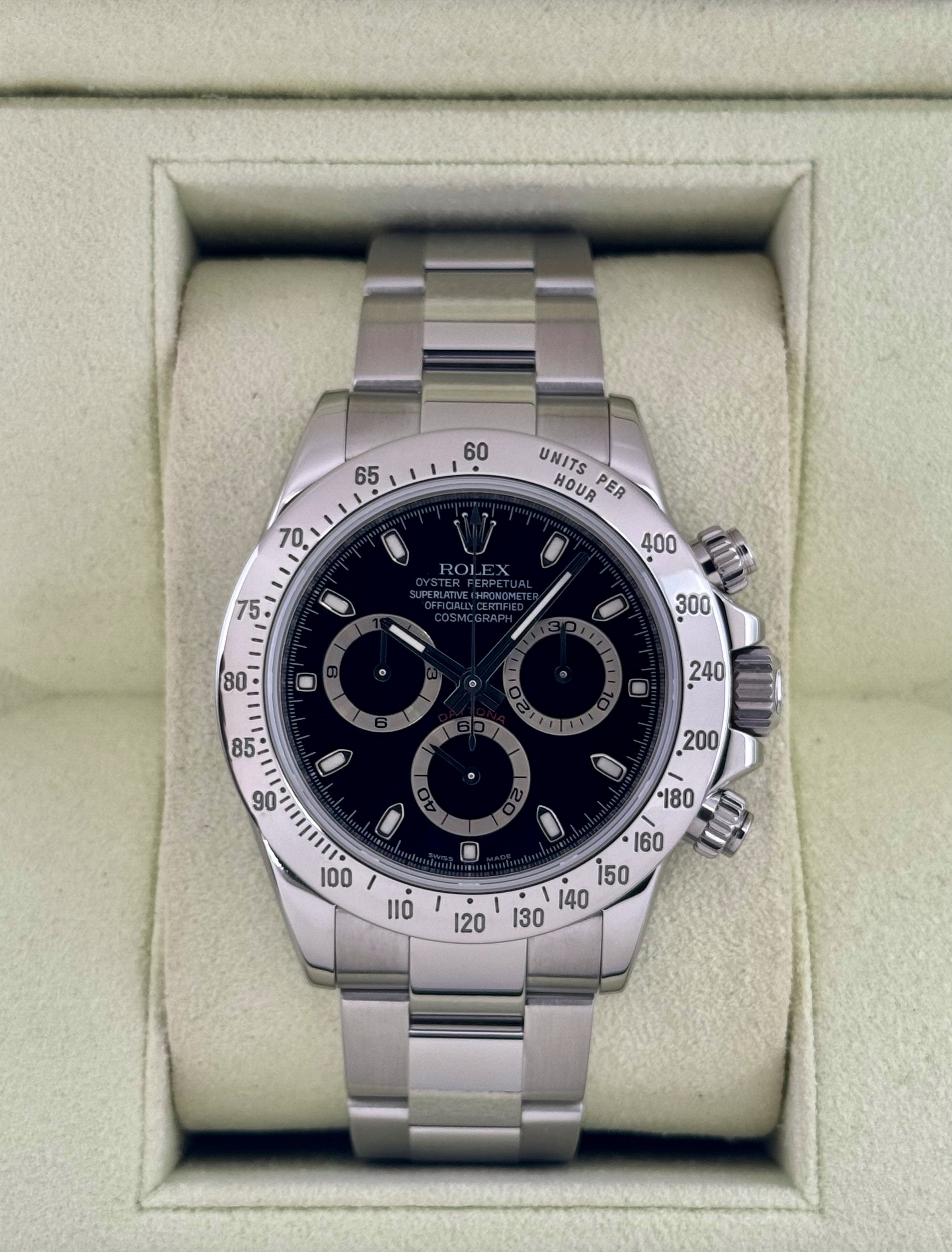 2009 ロレックスデイトナ40mm 116520 ステンレススチール ブラックダイヤル
