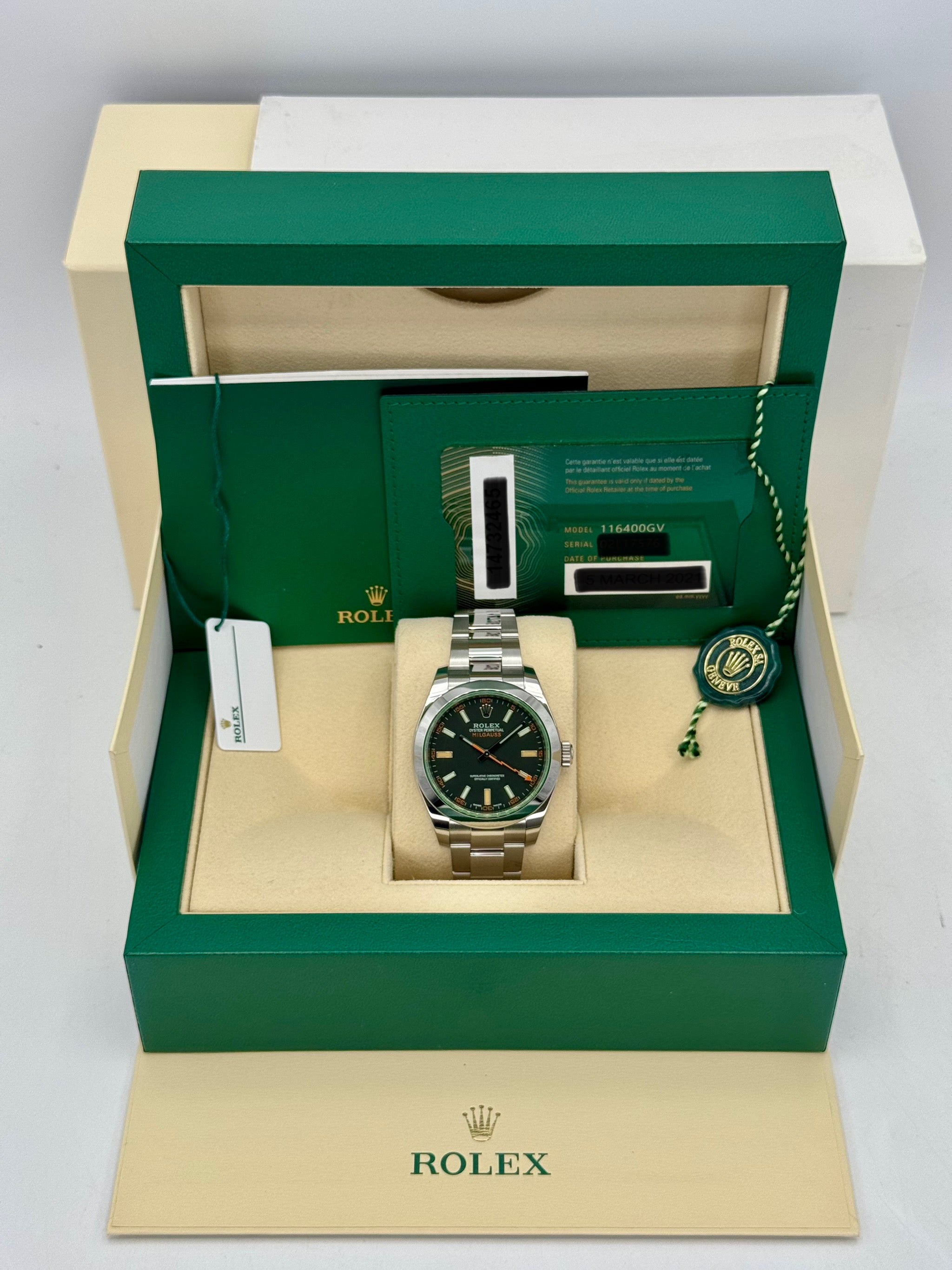 2021 ロレックス ミルガウス 40mm 116400GV ステンレススチール ブラックダイヤル