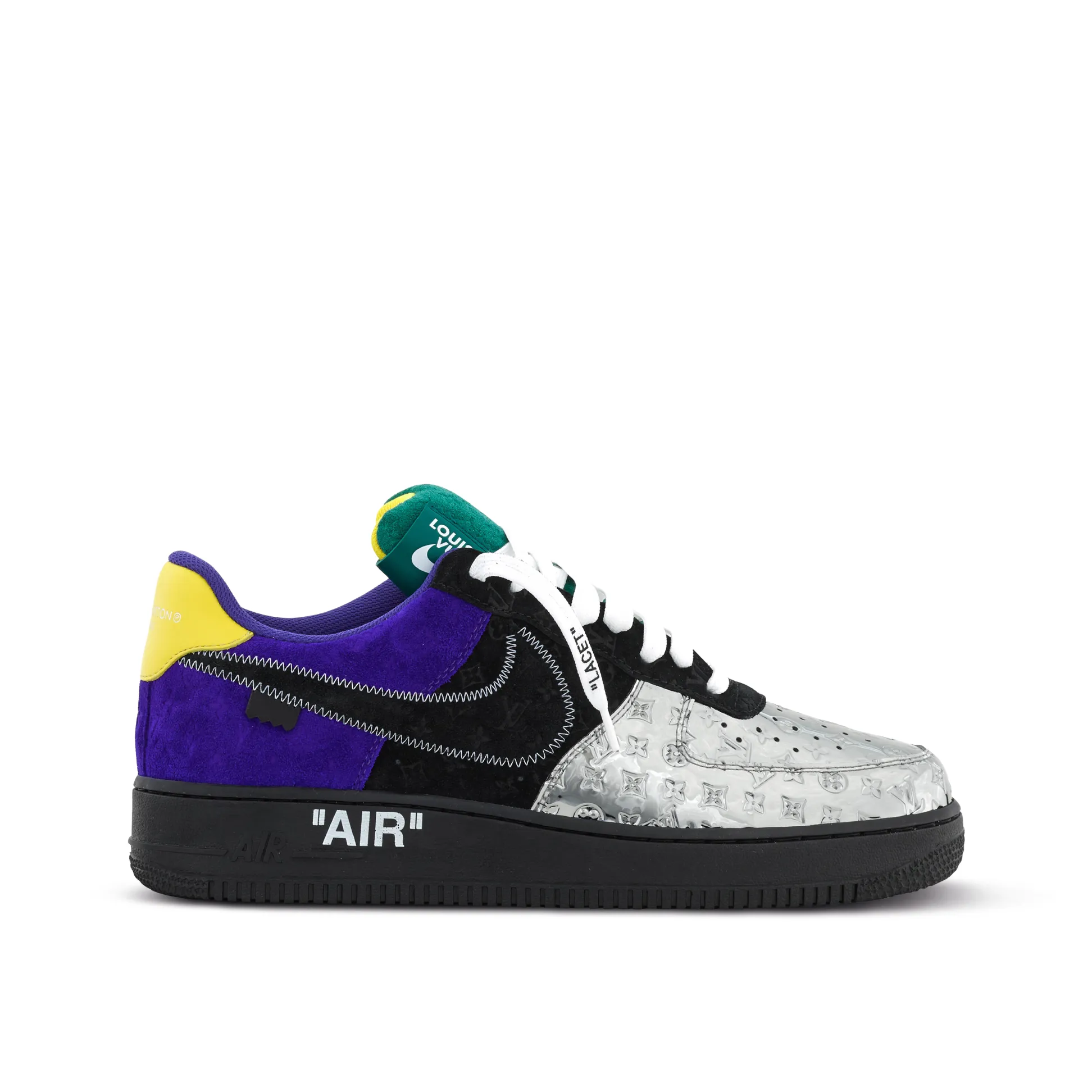 【新商品発売】【今年の新商品】louis vuitton nike air force 1 low by virgil abloh black metallic silver【代金引換】