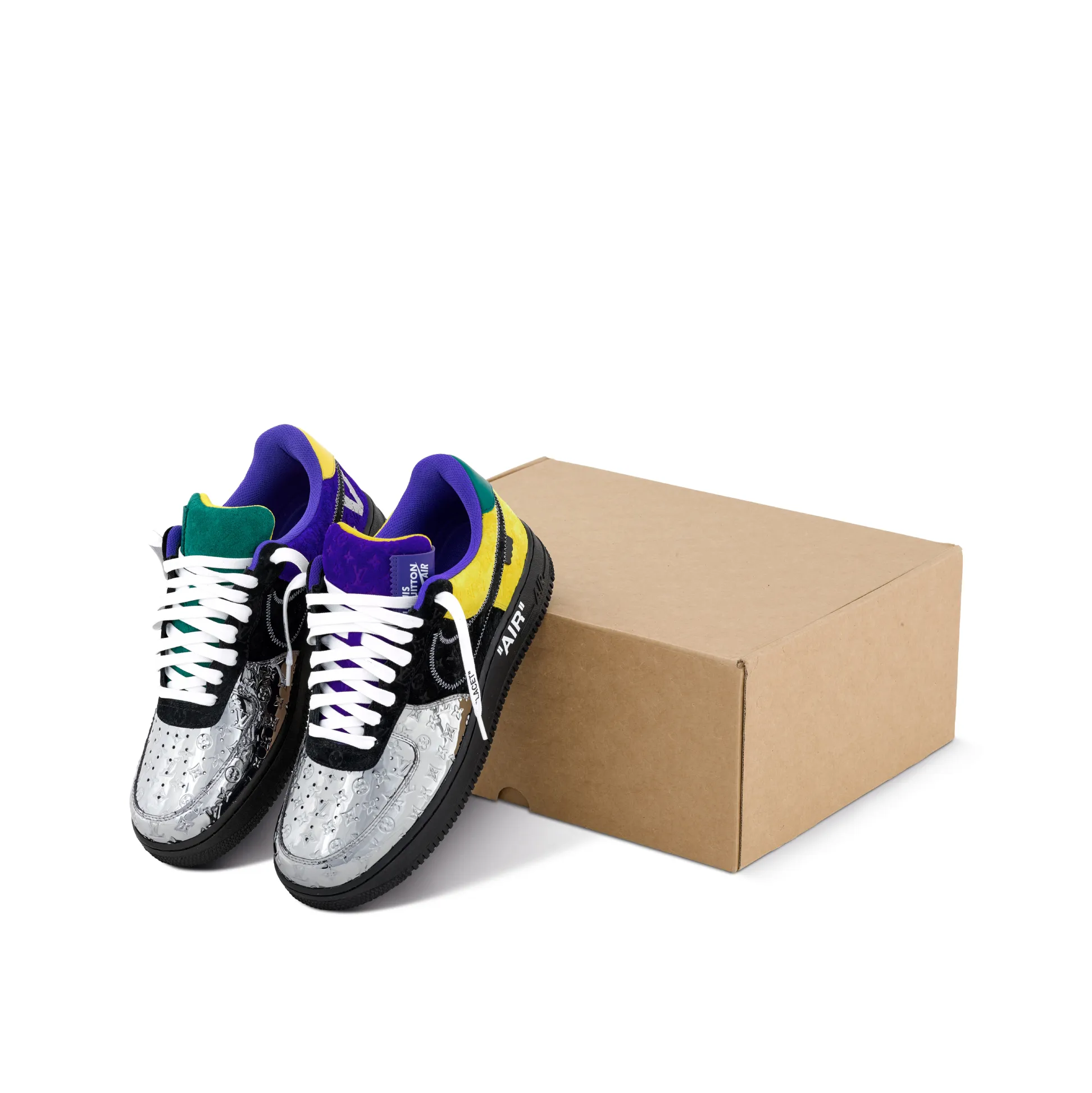 【新商品発売】【今年の新商品】louis vuitton nike air force 1 low by virgil abloh black metallic silver【代金引換】
