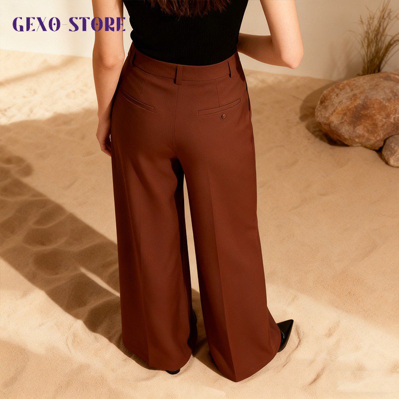 闊腿休閒褲細節近拍