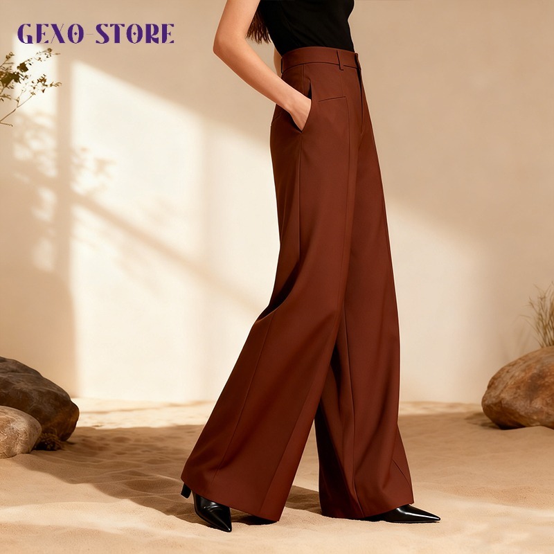 時尚百搭闊腿休閒褲