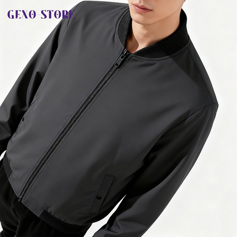 時尚男士拉鍊外套細節近拍