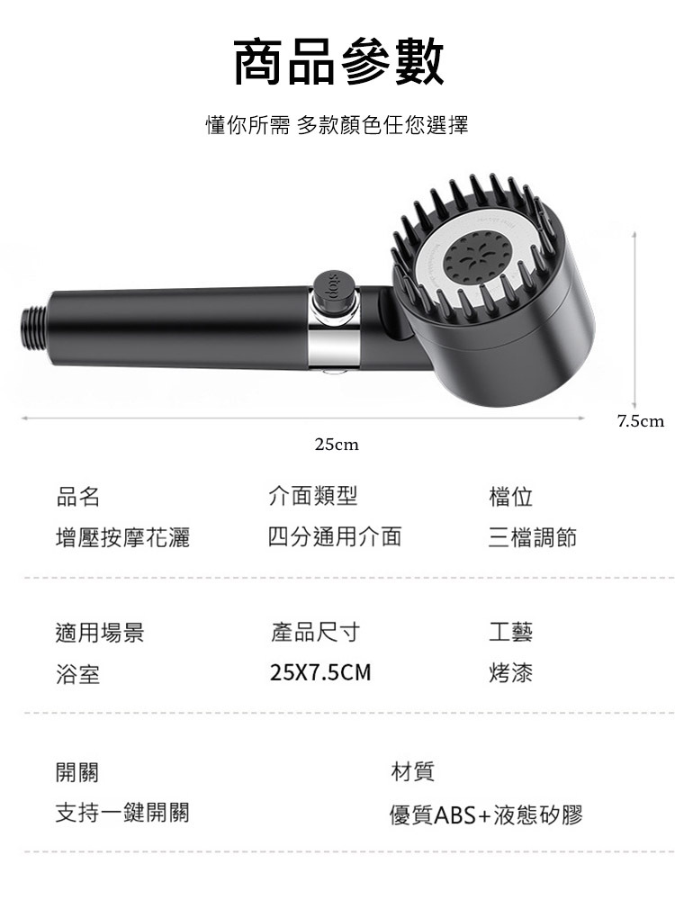 【增壓按摩2.0】德國新款按摩增壓花灑