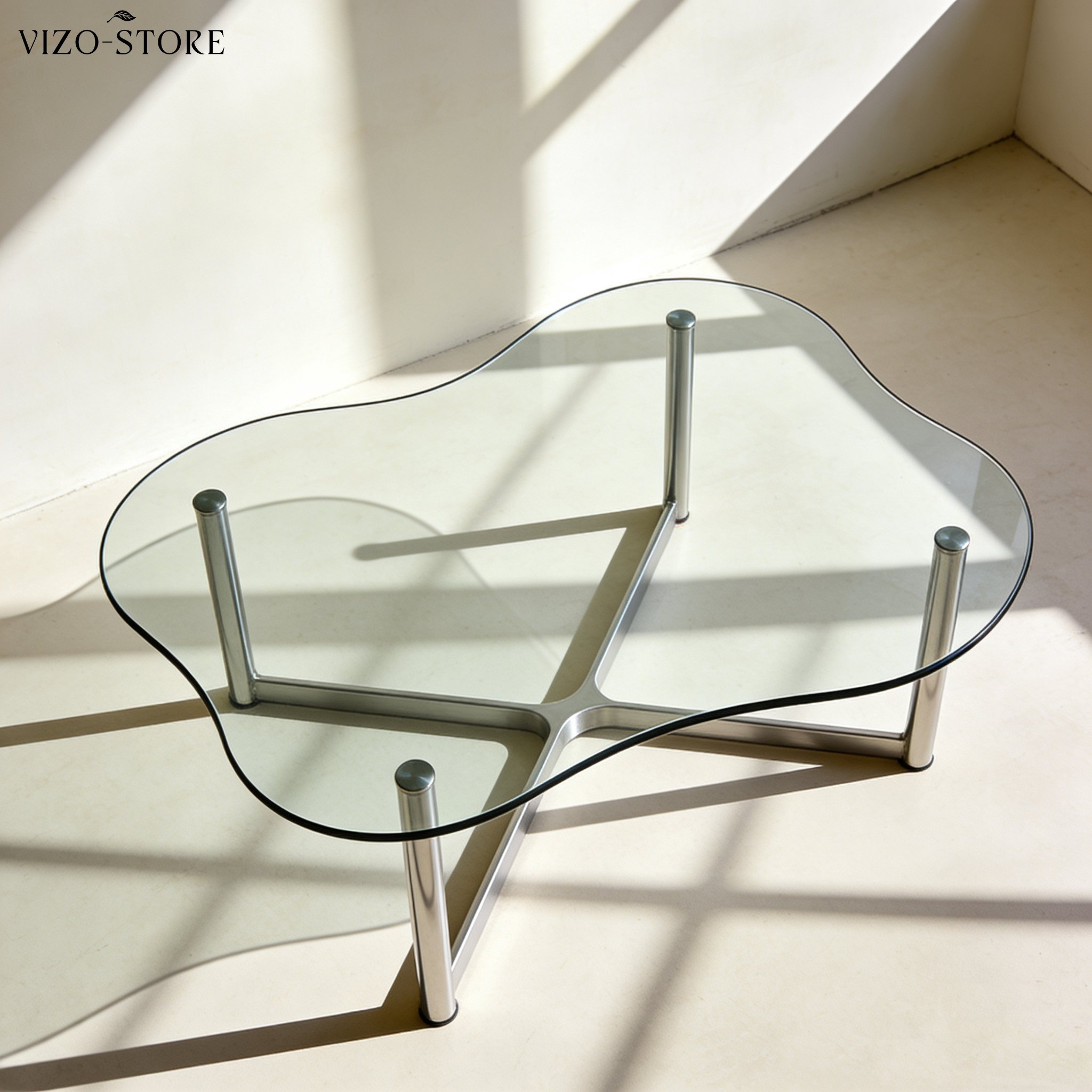 高質感玻璃茶几客廳擺設效果