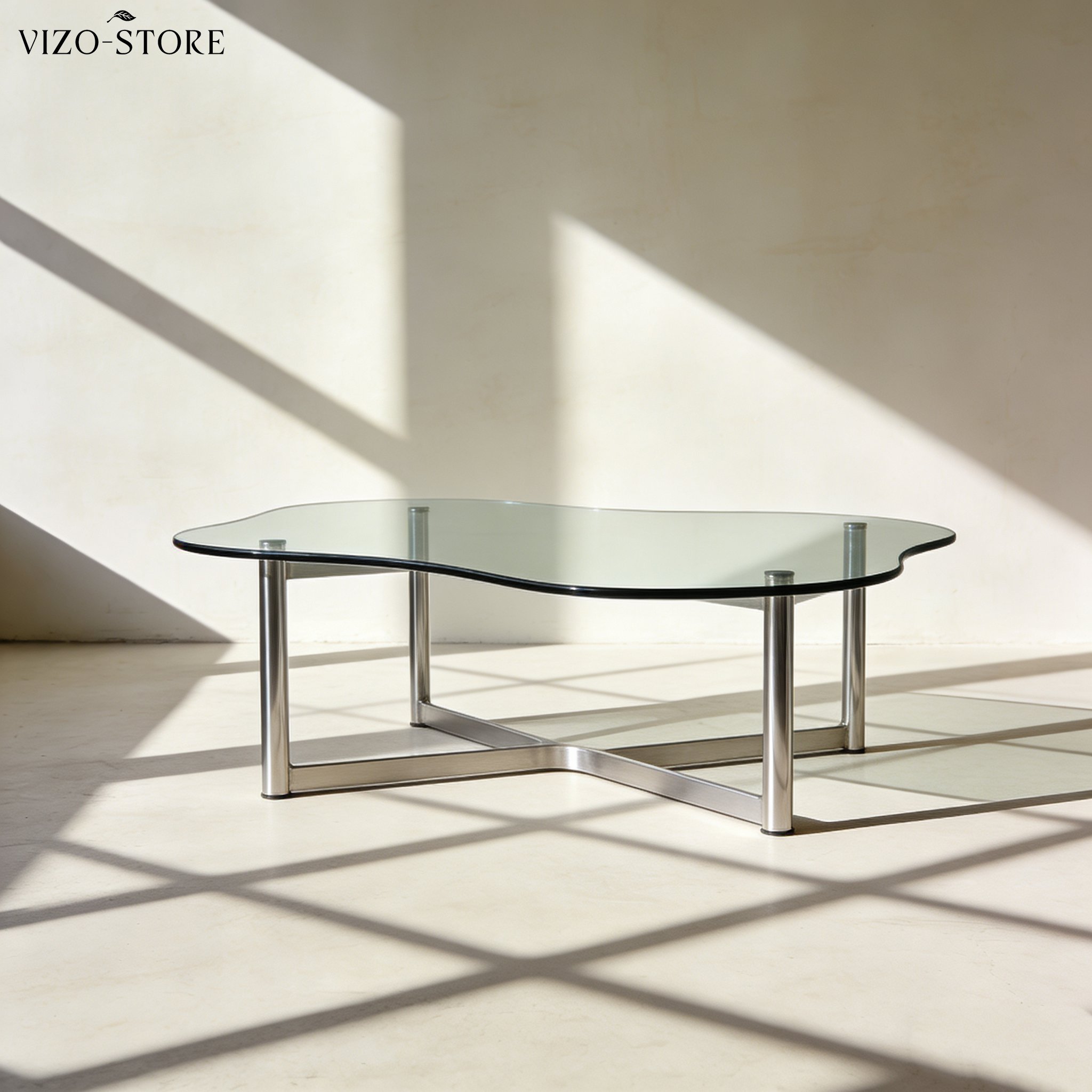 現代玻璃設計感茶几主視覺展示