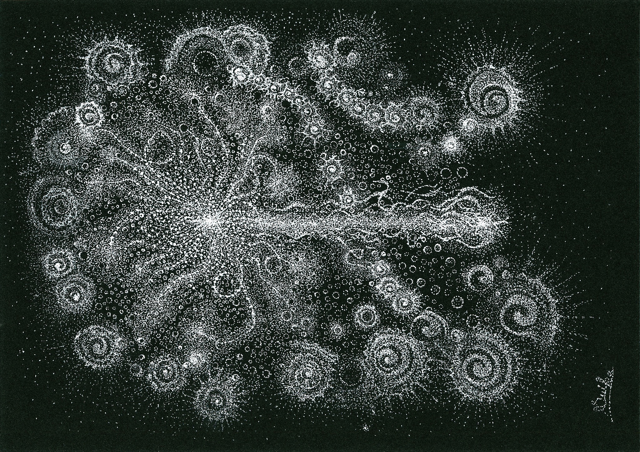 宇宙の中心から広がる静かな循環のコズミック・アート   / cosmic 010