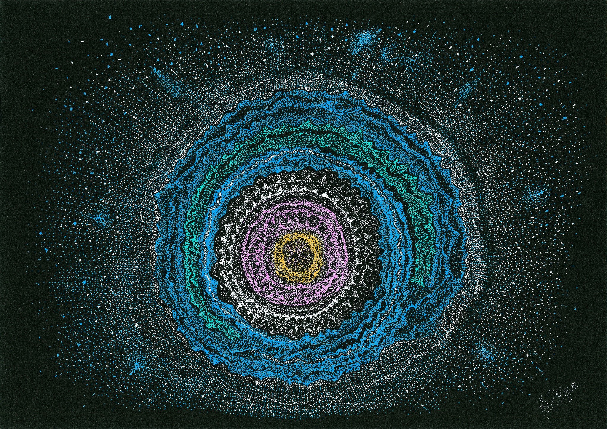 宇宙の中心から広がる静かな循環のコズミック・アート ／ Cosmic Art 水華 SUiKA / cosmic 009