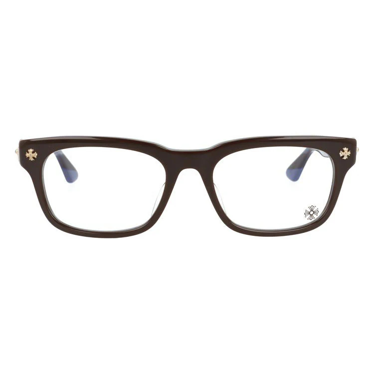 クロムハーツ メガネ 度付き 度なし 伊達メガネ 眼鏡 メガネフレーム CHROME HEARTS SLUNTRADICTION BK/SS 54サイズ ブロー型 日本製 クロス CHプラス ユニセックス メンズ レディース 紫外線 UVカット ラッピング無料