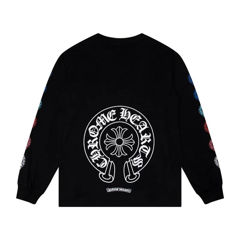 CHROME HEARTS マルチカラーホースシューロングスリーブTシャツ