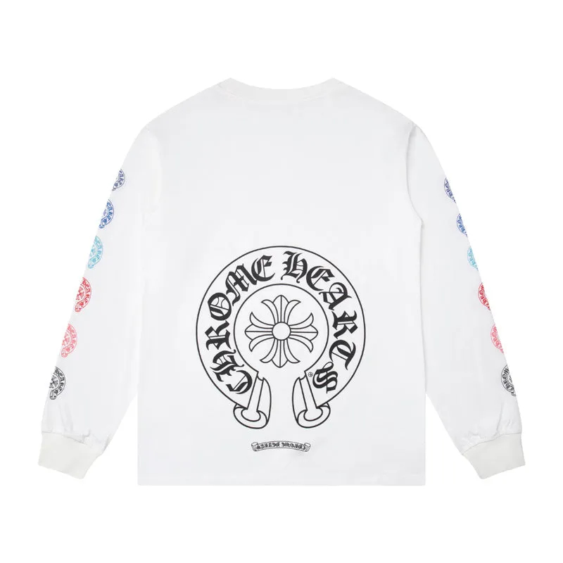 CHROME HEARTS マルチカラーホースシューロングスリーブTシャツ