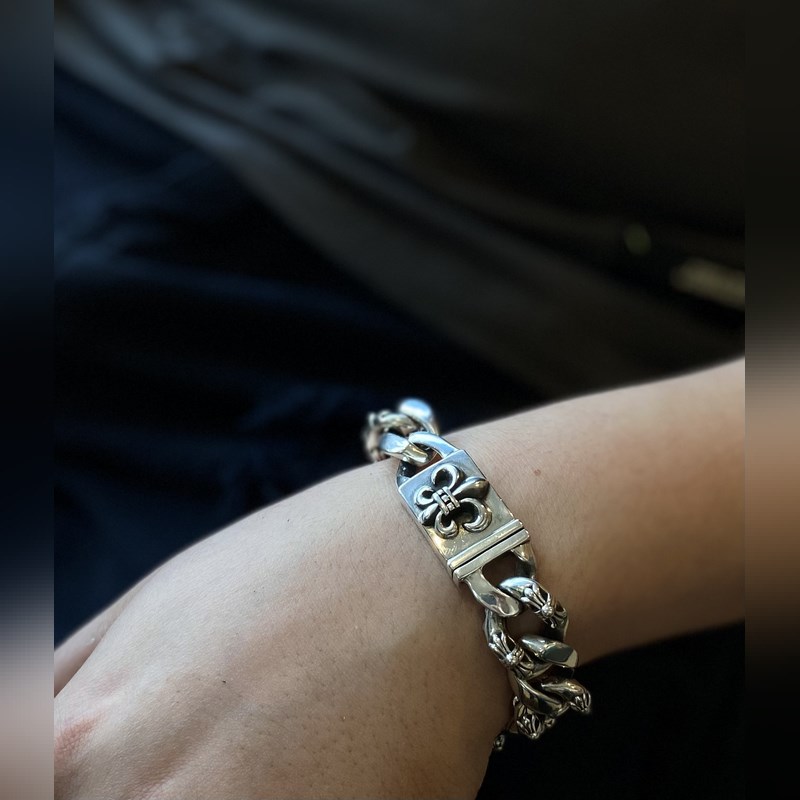 クロムハーツ CHROME HEARTS ID BOX FNCY FLUER ファンシーフレア ブレスレット シルバー