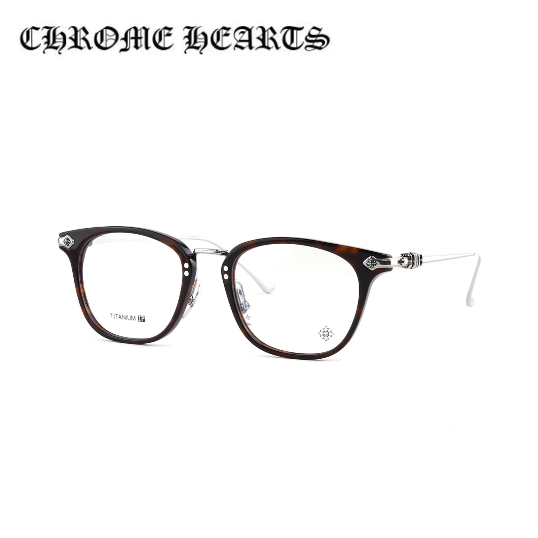 CHROME HEARTS「SHAGASS DT/GP」51サイズ CHクロス装飾 ウェリントン型 メガネフレーム（伊達メガネ）ユニセックス