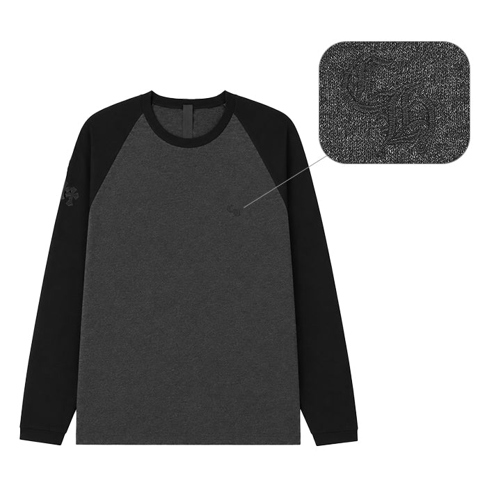 CHROME HEARTS / クロムハーツ 3 クロス パッチ CH ロゴ エンブロイダード ラグラン ロングスリーブ Tシャツ
