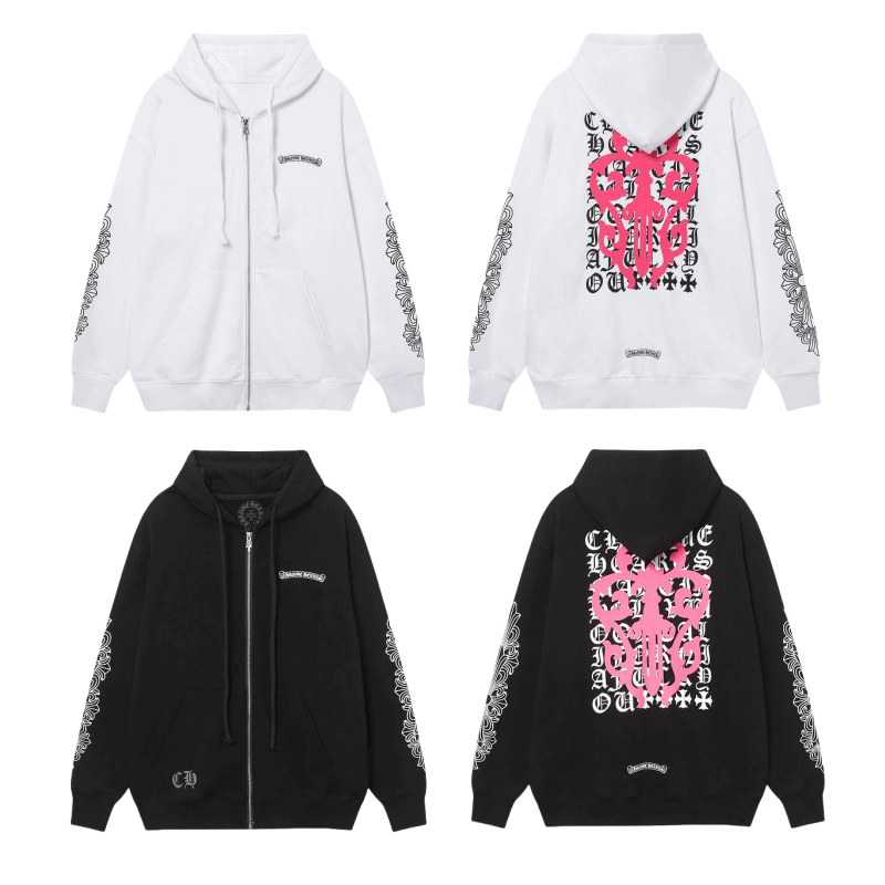 Chrome Hearts クロムハーツ ジップアップ パーカー メンズ・レディース ストリート カジュアル