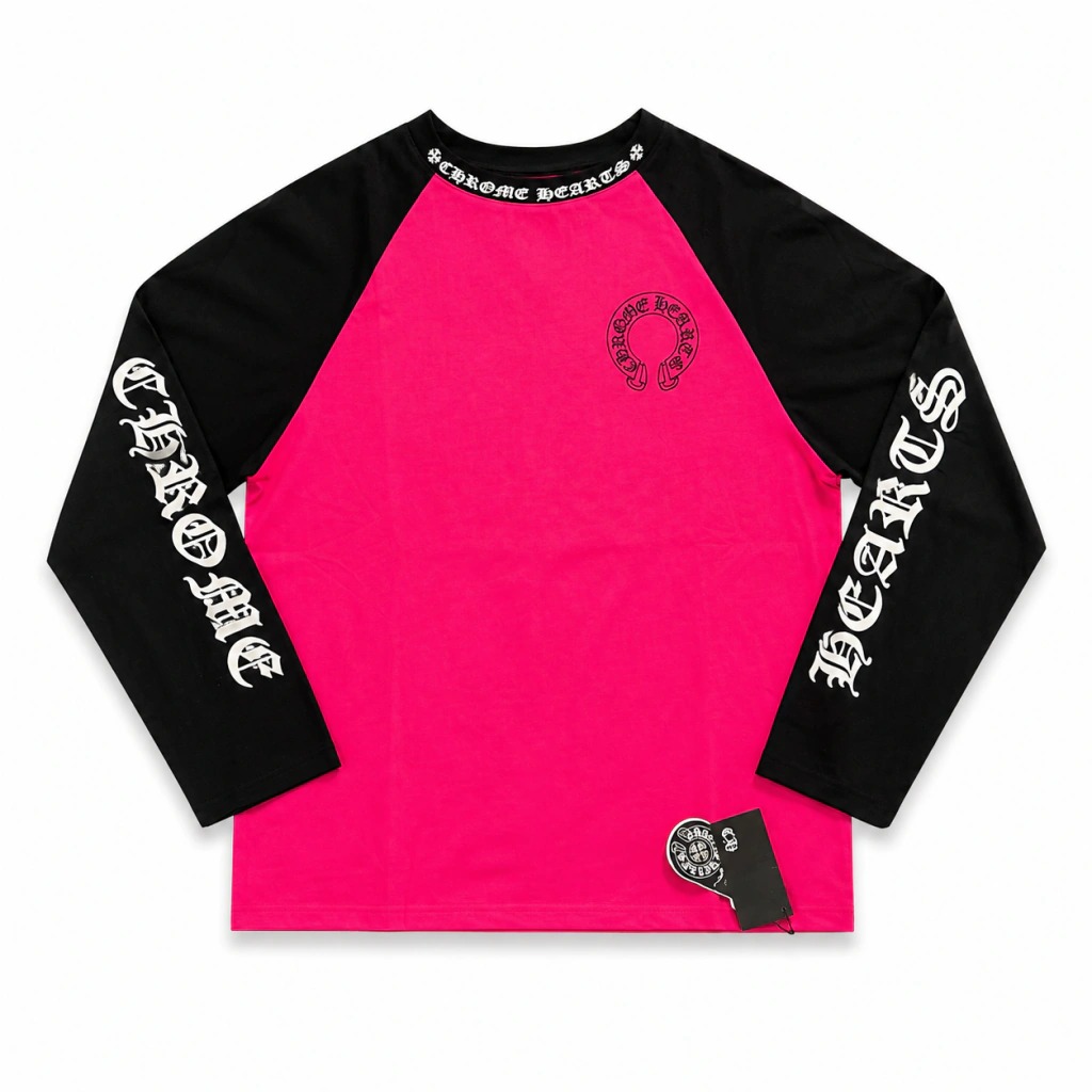 Chrome Hearts Tシャツ クルーネック 長袖 コットン オレンジ 