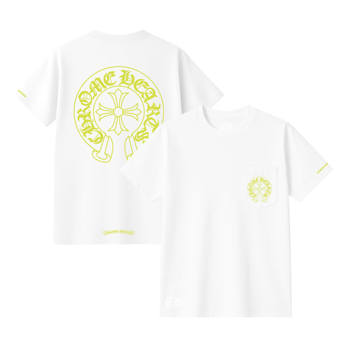 CHROME HEARTS / クロムハーツ ネオン イエロー シューホース Tシャツ 