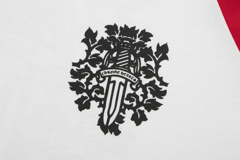 Chrome Hearts Tシャツ クルーネック 長袖 コットン オレンジ 