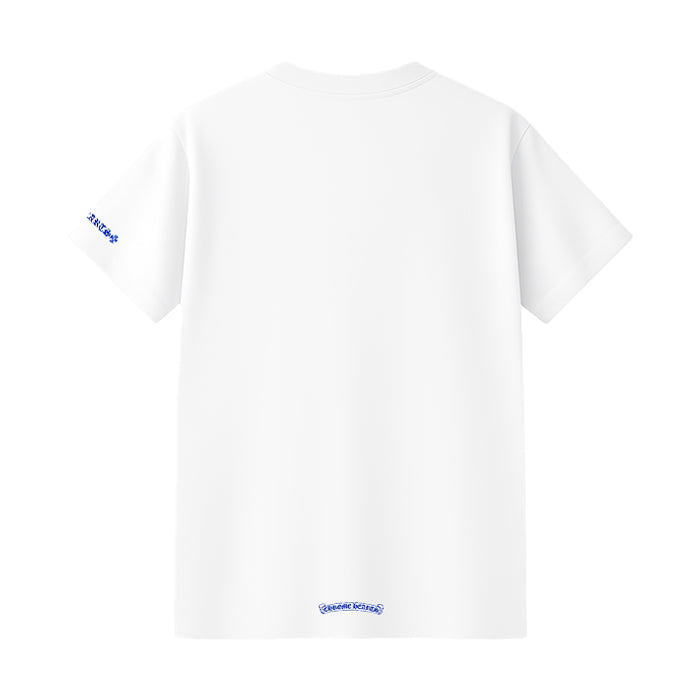 CHROME HEARTS / クロムハーツ ブルー ネック ロゴ プリント Tシャツ